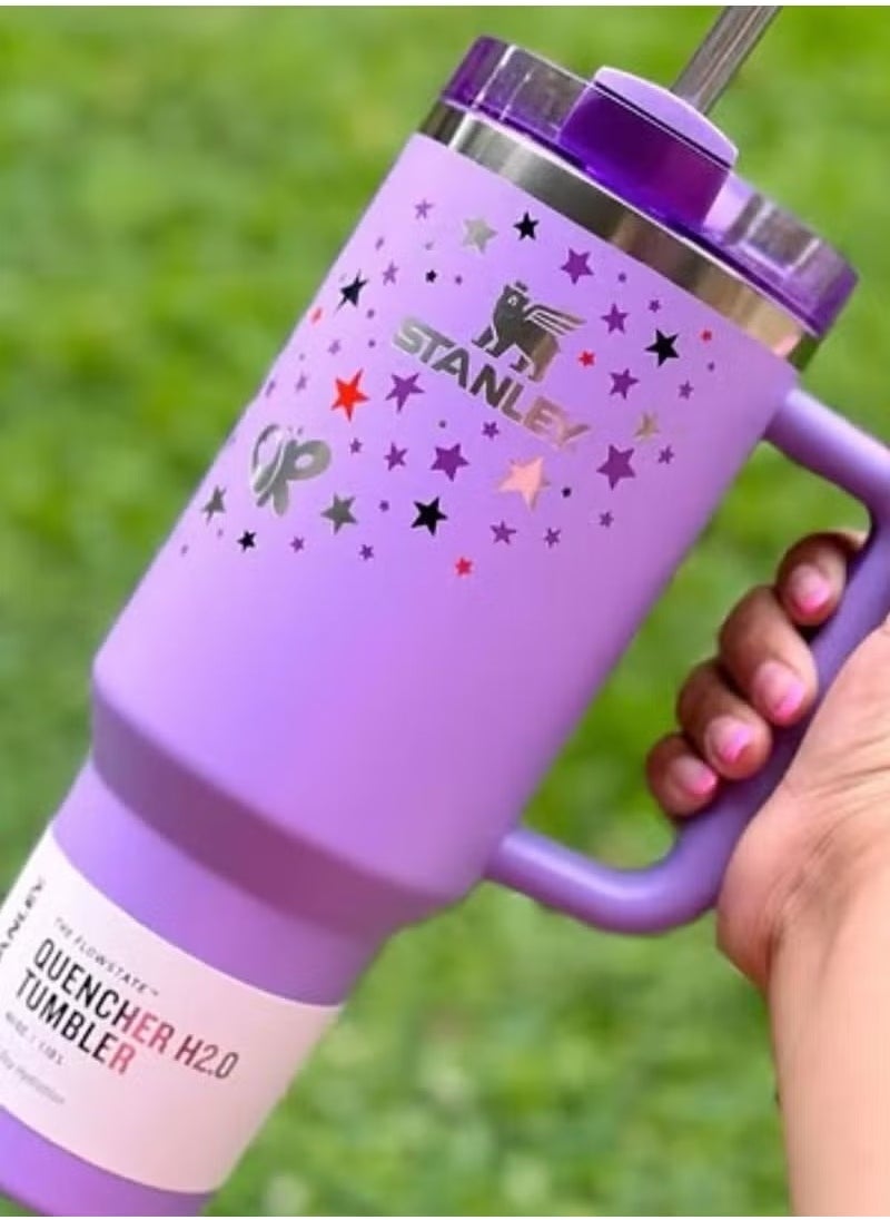 Stanley - Olivia Rodrigo Limited Stanley 40oz Tumbler – Signature FlowState Insulated Travel Mug with Leakproof Lid, Reusable Straw & Ergonomic Handle – Tour Edition Collector’s Cup Keeps Drinks Hot or Cold – Reusable Stainless Steel Hydration Bottle for Coffee, Tea, Smoothies, Water & More - Image 1