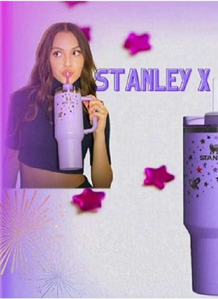 Stanley - Olivia Rodrigo Limited Stanley 40oz Tumbler – Signature FlowState Insulated Travel Mug with Leakproof Lid, Reusable Straw & Ergonomic Handle – Tour Edition Collector’s Cup Keeps Drinks Hot or Cold – Reusable Stainless Steel Hydration Bottle for Coffee, Tea, Smoothies, Water & More - Image 1