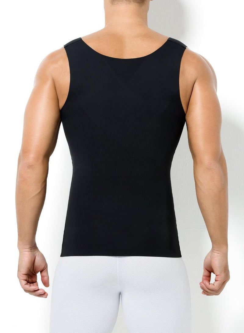 Barakah Mens Slimming Body Shaper Vest, Gynecomastia Compression Shirts, Tummy Control Undershirts, XL - Image 5