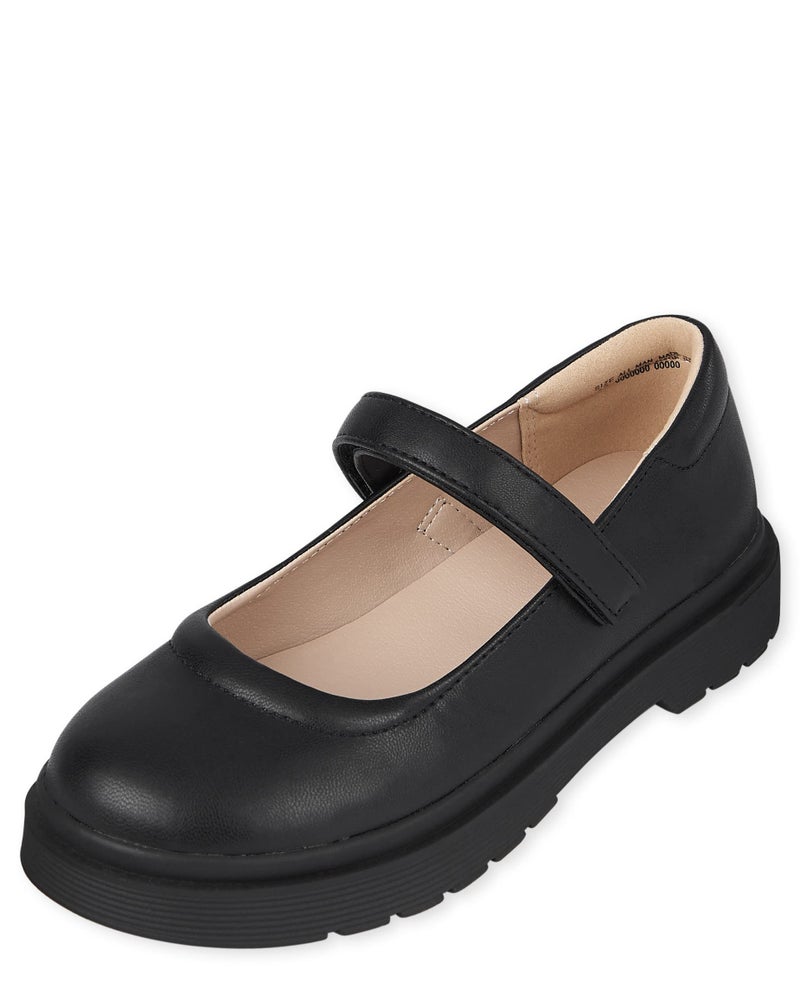 The Children's Place Girls Closed Toe Maryjane Mary Jane Flat, Black - Image 4