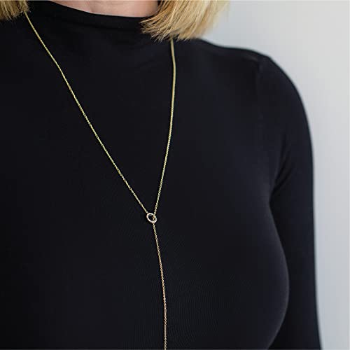Benevolence LA Gold Dipped Lariat Necklace for Women, Candace Cameron Designed, Y Long Chain Drop Necklace with Bar Pendant, For Layering Necklaces, Jewelry Accessories - Image 4