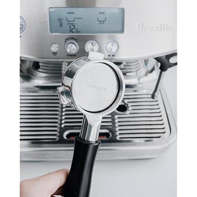 نورمكور سلة فلتر عالية الدقة بقطر 54 مم، سلة فلتر بورتافلتر 18 جرام لآلات إسبرسو بريفيلي سيج بقطر 54 مم، سمك 0.8 مم، تأتي مع شاشة بوك بقطر 533 مم، فلاتر ورق إسبرسو - Image 3