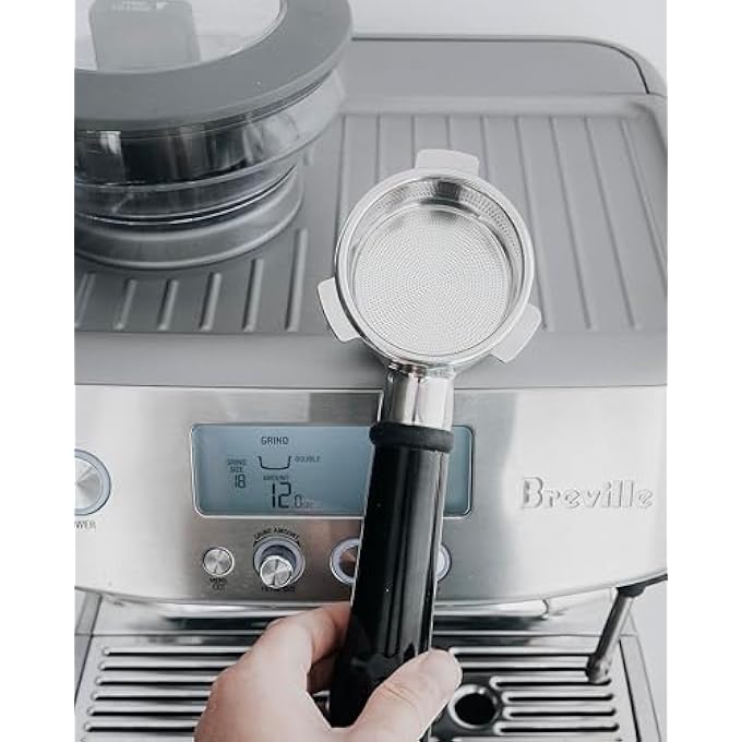 نورمكور سلة فلتر عالية الدقة بقطر 54 مم، سلة فلتر بورتافلتر 18 جرام لآلات إسبرسو بريفيلي سيج بقطر 54 مم، سمك 0.8 مم، تأتي مع شاشة بوك بقطر 533 مم، فلاتر ورق إسبرسو - Image 4