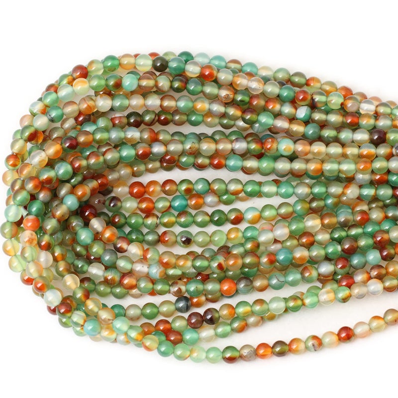 Cheavian 60Pcs 6Mm Peacock Agate Round Loose Beads For Jewelry Making Diy Materials 1 Strand 15"" - Image 3