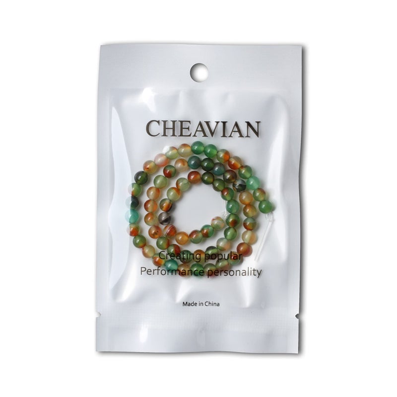 Cheavian 60Pcs 6Mm Peacock Agate Round Loose Beads For Jewelry Making Diy Materials 1 Strand 15"" - Image 5