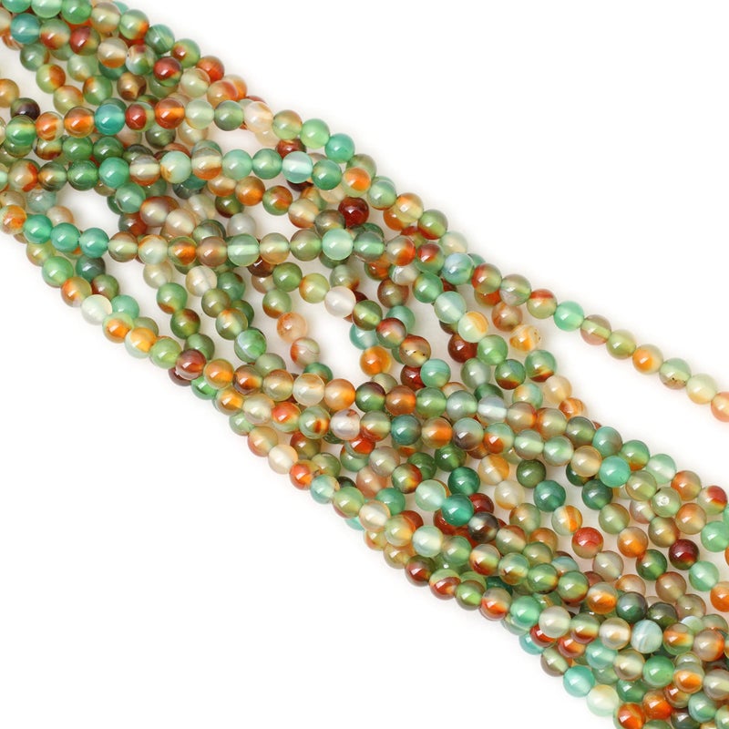 Cheavian 60Pcs 6Mm Peacock Agate Round Loose Beads For Jewelry Making Diy Materials 1 Strand 15"" - Image 4