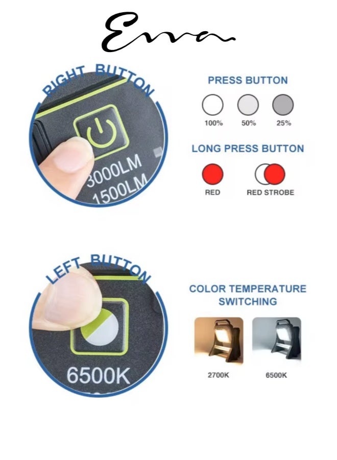 إيفا مصباح تخييم خارجي شديد التحمل مع حامل تلسكوبي قابل لإعادة الشحن وبنك طاقة - Image 4