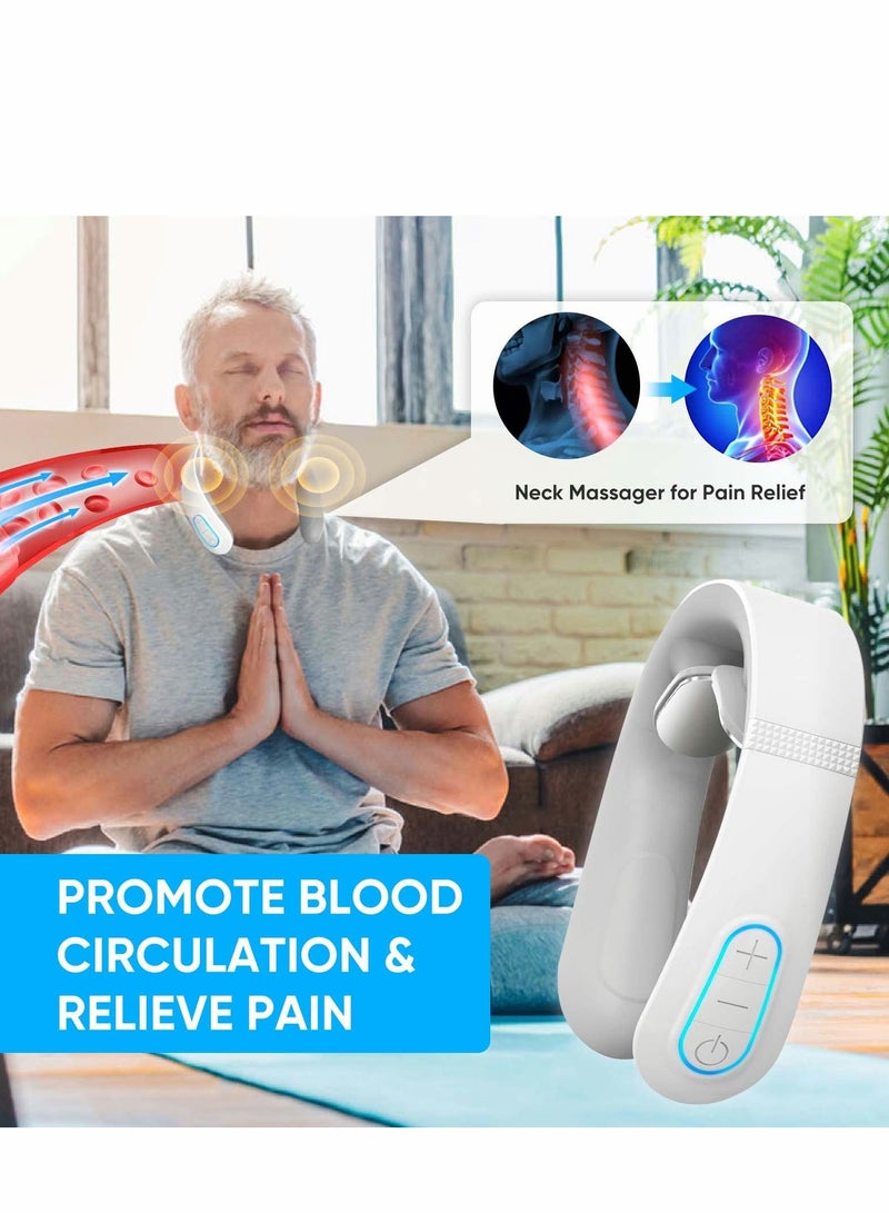 مدلك عنق لاسلكي مع حرارة و EMS، 15 مستوى لتخفيف آلام الأنسجة العميقة والاسترخاء - Image 4