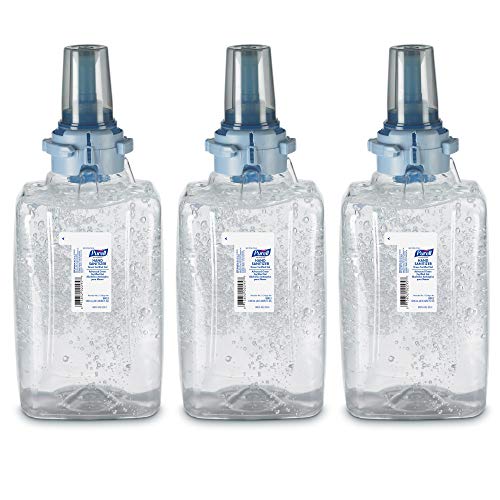 Purell Advanced Hand Sanitizer Green Certified Gel, Fragrance Free, 1200 mL Refill for Purell ADX-12 Push-Style Dispenser (Pack of 3) - 8803-03,Clear - Image 1