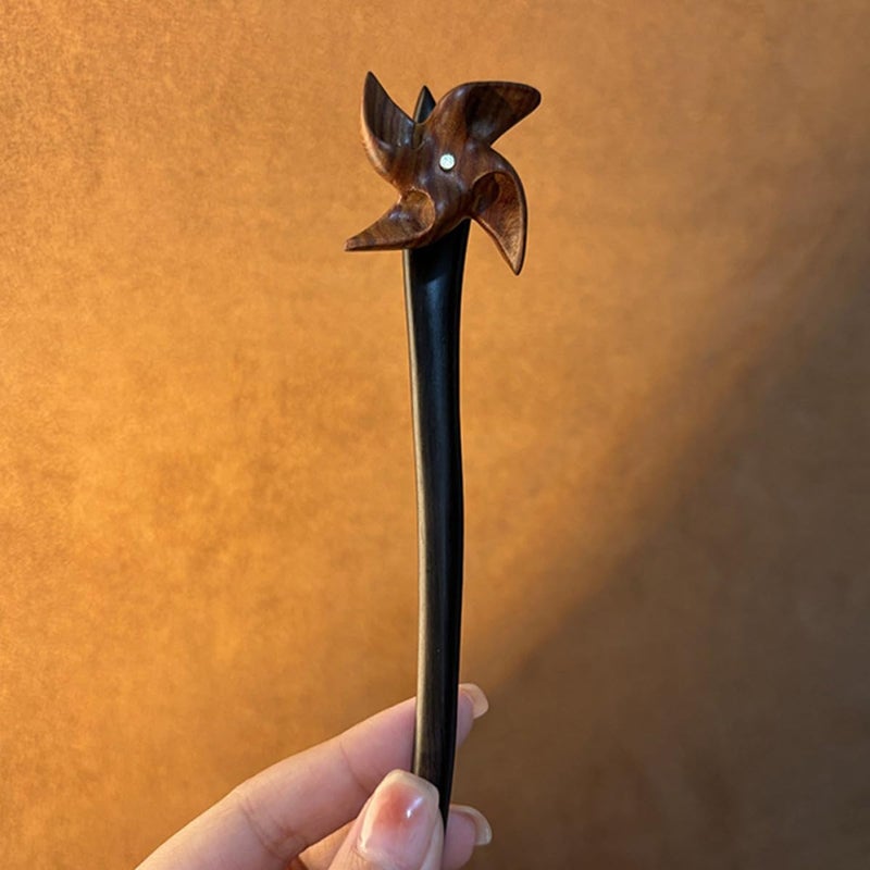 Vintage Blackwood Hair Stick Set Chinese Style Wooden Hair Chopsticks for Buns and Updos - Image 5