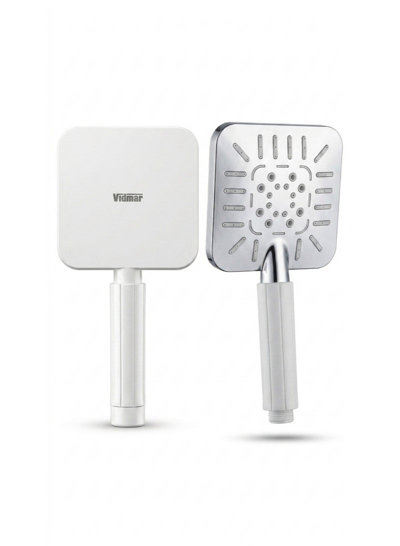 Vidmar High-Pressure Square Shower Head Set - Complete with Flexible Hose and Wall Mount Bracket, Premium Chrome Finish. - Image 2