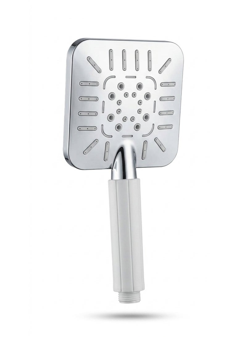 Vidmar High-Pressure Square Shower Head Set - Complete with Flexible Hose and Wall Mount Bracket, Premium Chrome Finish. - Image 4