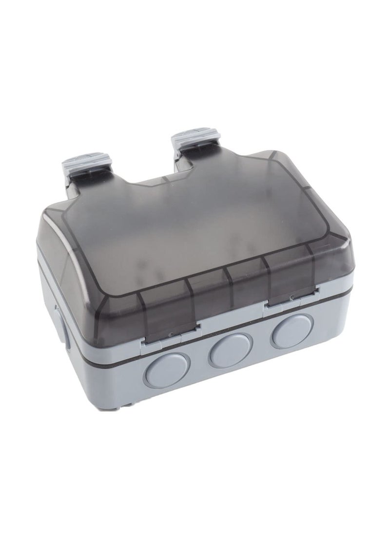 SYOSI - Outdoor Weatherproof In Use Outlet Cover, Waterproof Outlet Plug Cover and Protector, Outdoor Electrical Box, Weatherproof Junction Case, Lockable, 2-Gang, Clear, for Bathroom, Veranda - Image 1