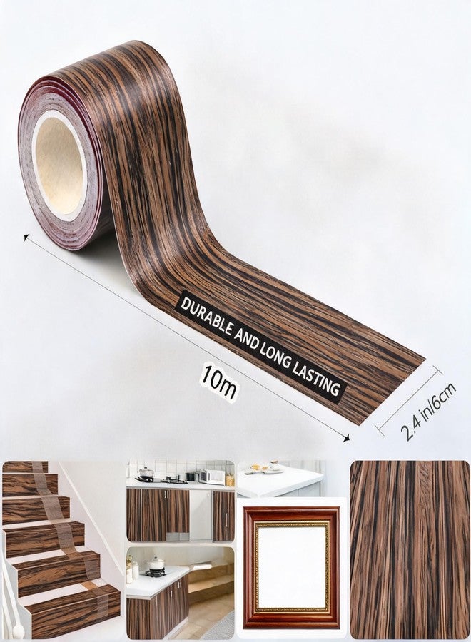 TORMEN Wood Grain Repair Tape Self Adhesive Furniture Scratch Cover DIY Peel Stick Home Repair for Tables Floors Cabinets Doors Baseboards(1 Pcs Walnut Wood 1.96 in x 32.81 FT) - Image 2