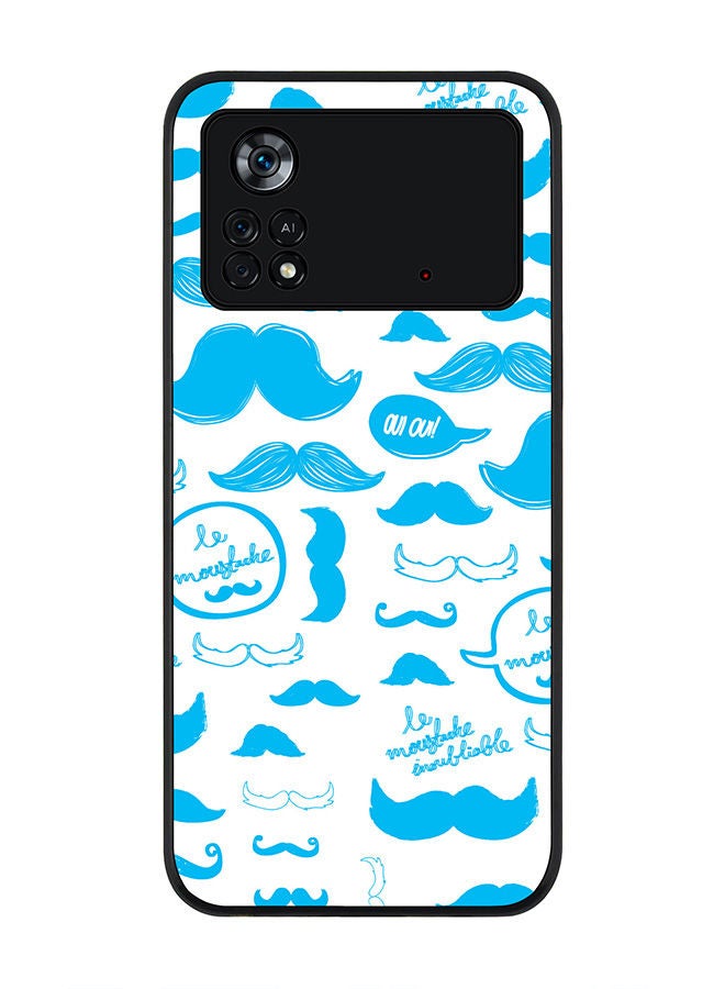Stylizedd Rugged Black edge case for Poco M4 Pro 4G Slim fit Soft Case Flexible Rubber Edges Anti Drop TPU Gel Thin Cover - Le Moustache  - Image 1