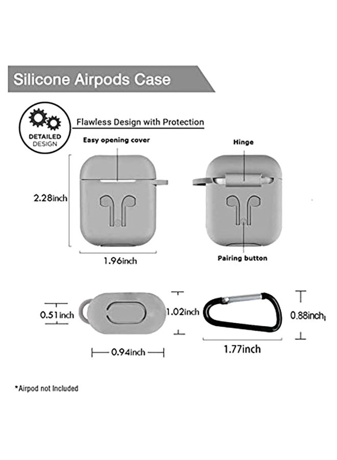 Alyashmac Protective Case Cover With Strap For Apple AirPods Pro Grey - Image 4