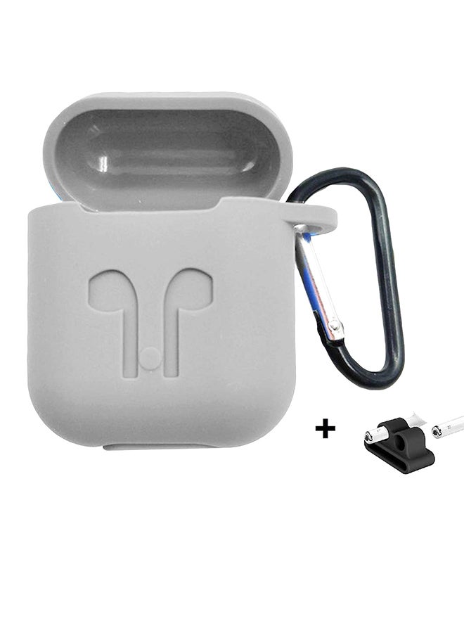 Alyashmac Protective Case Cover With Strap For Apple AirPods Pro Grey - Image 1
