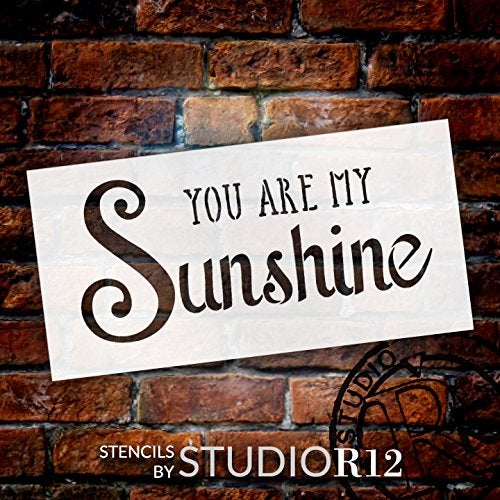 Studio R 12 You Are My Sunshine Stencil by StudioR12 | Trendy Script & Serif Word Art - Small 8 x 4-inch Reusable Mylar Template | Painting, Chalk, Mixed Media | Use for Journaling, DIY Home Decor - STCL1205_1 - Image 2