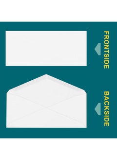 EnDoc 9 Envelopes Letter Size 100 Pack 3 7/8 X 8 7/8 Inch White Business Envelopes With Gummed Seal Return Mailing Envelopes Legal Envelopes For Checks Invoices Statements 24Lb Plain Envelopes  - Image 2