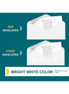 EnDoc 9 Envelopes Letter Size 100 Pack 3 7/8 X 8 7/8 Inch White Business Envelopes With Gummed Seal Return Mailing Envelopes Legal Envelopes For Checks Invoices Statements 24Lb Plain Envelopes  - Image 5
