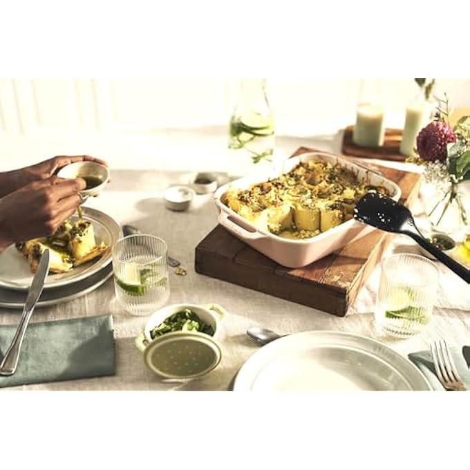 ستوب طقم أطباق خبز مستطيلة سيراميكية من 3 قطع، لون أخضر فاتح، قابلة للتكديس، غير لاصقة، آمنة للاستخدام في غسالة الأطباق والميكروويف والفريزر. - Image 4