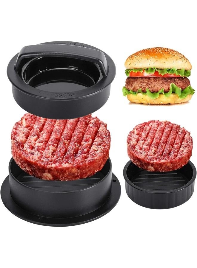 Hamburger Press Patty Maker, Burger Press, 3 in 1 Non-Stick Meat Beef Veggie Hamburger Mold, Kitchen Gadgets to Make Patty for Stuffed Slider BBQ Barbecue Grilling  - Image 1