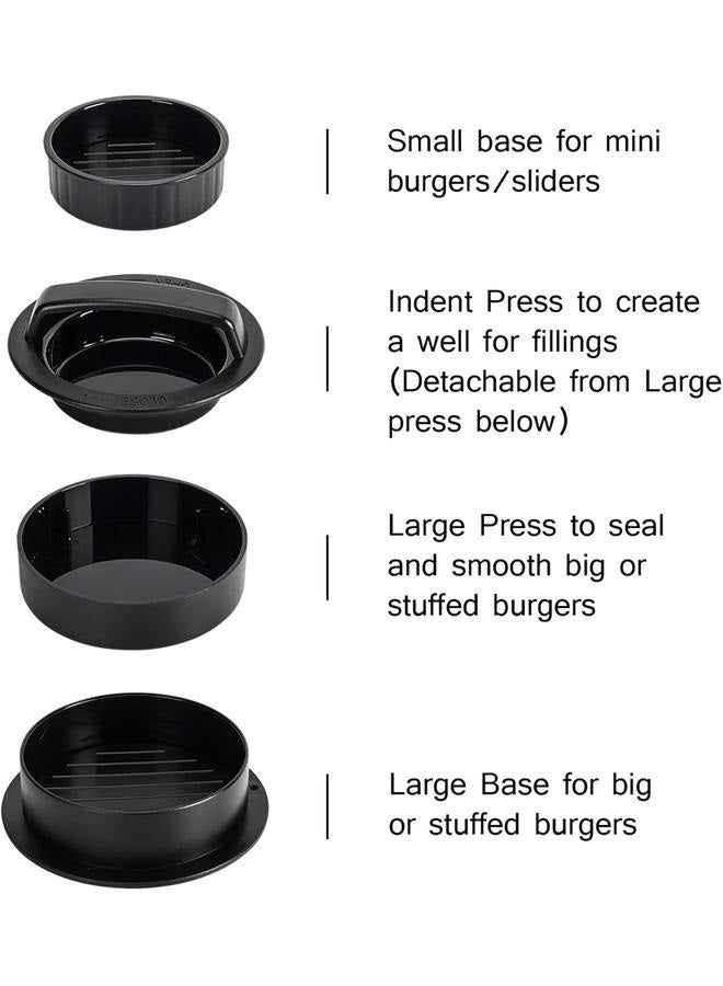 Hamburger Press Patty Maker, Burger Press, 3 in 1 Non-Stick Meat Beef Veggie Hamburger Mold, Kitchen Gadgets to Make Patty for Stuffed Slider BBQ Barbecue Grilling  - Image 4
