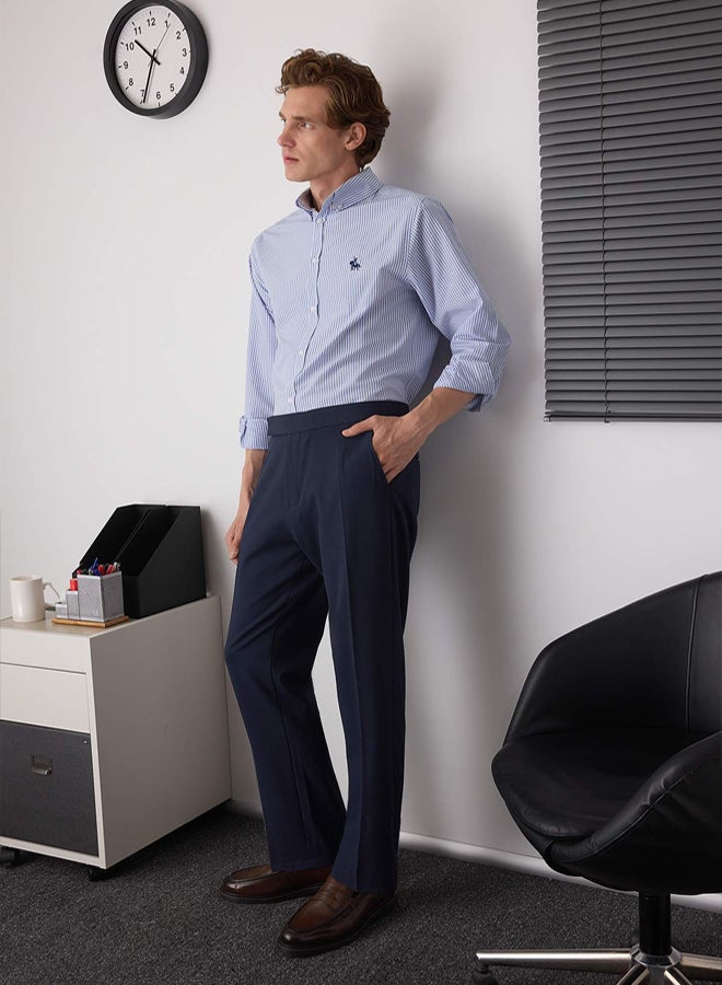 trendyol Navy Blue Men's New Italian Cut Fabric Trousers - Image 4