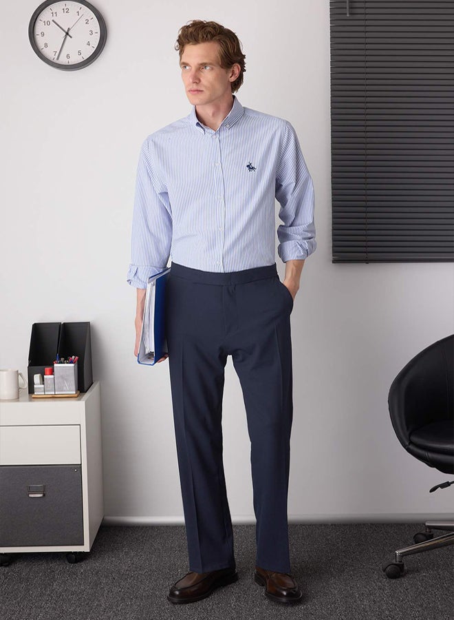 trendyol Navy Blue Men's New Italian Cut Fabric Trousers - Image 3