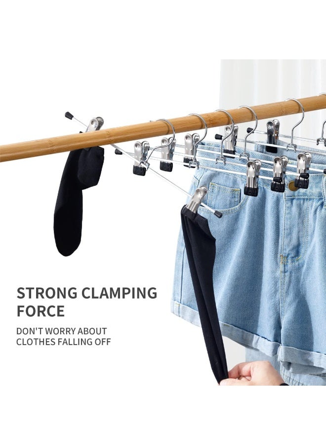 Pants Hangers with Clips, Skirt Hangers for Women, Heavy Duty Metal Clothes Hanger for Closet, Non Slip Trousers Hanger Jeans Hanger for Shorts, Jeans, Coat, 50 Packs  - Image 2