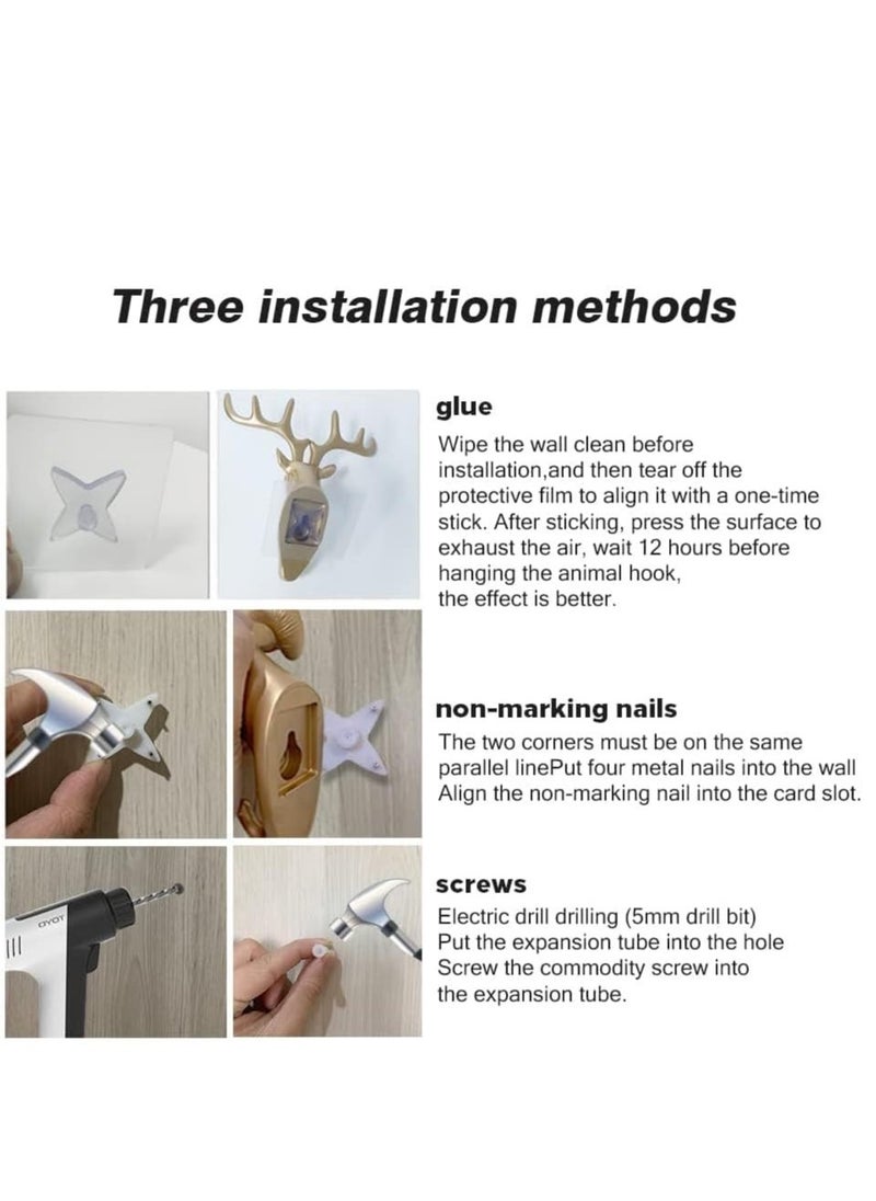 Generic - 6 Pack Creative Antlers Coat Hooks Single Wall Hook Hooks Mounted for Coat Bag Towel Key Wall Hook Rack Hanging Coats Bathroom Entryway Decorative Gift - Image 1