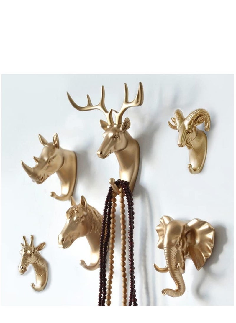 Generic - 6 Pack Creative Antlers Coat Hooks Single Wall Hook Hooks Mounted for Coat Bag Towel Key Wall Hook Rack Hanging Coats Bathroom Entryway Decorative Gift - Image 1