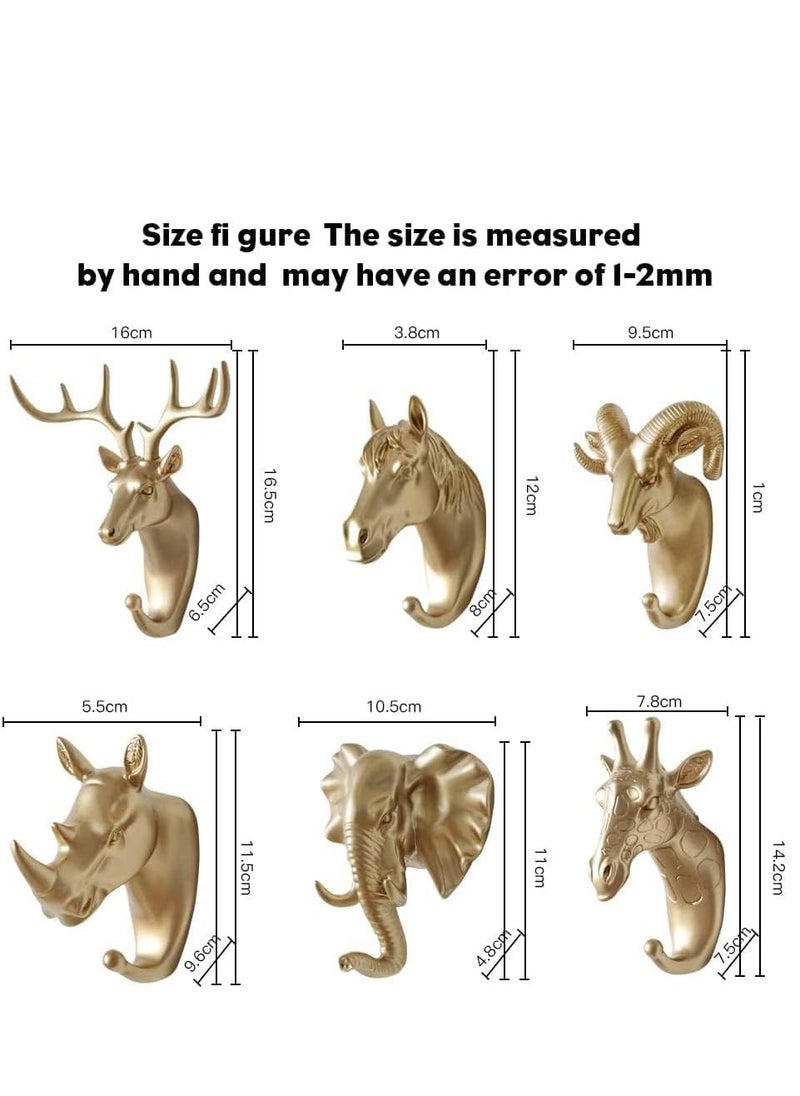 Generic - 6 Pack Creative Antlers Coat Hooks Single Wall Hook Hooks Mounted for Coat Bag Towel Key Wall Hook Rack Hanging Coats Bathroom Entryway Decorative Gift - Image 1