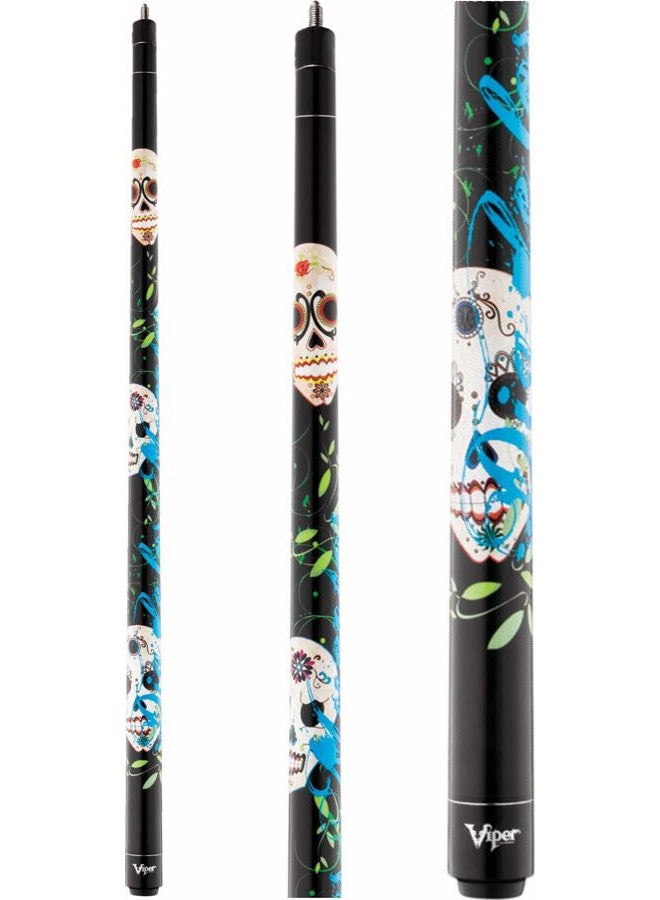 Viper by GLD Products Underground 58" 2-Piece Billiard/Pool Cue, Dia De Los Muertos, 18 Ounce,Black,50-0660-18 - Image 1