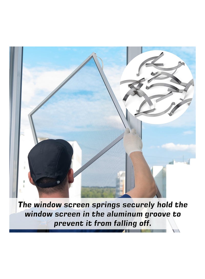 Excefore Durable Stainless Steel Window Screen Clips - 50 Pcs Corner Mount Flat Springs for Securely Holding and Sliding Screens in Aluminum Channels - ¼” Wide 2-3/4” Long  - Image 5