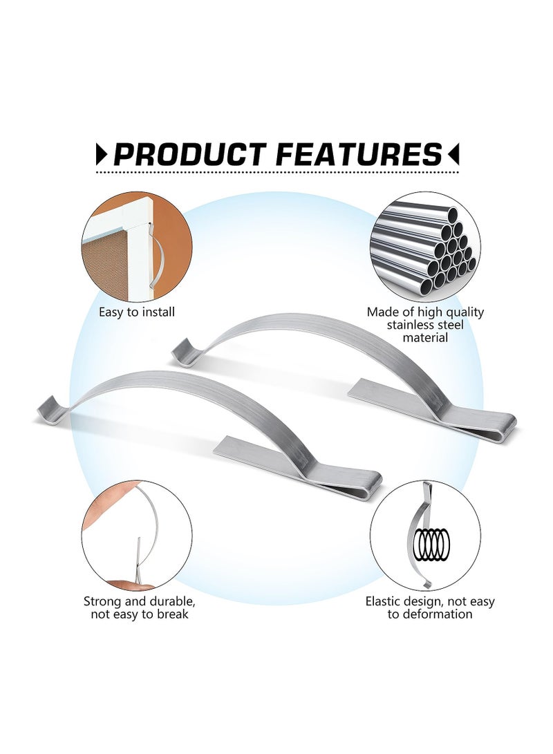 Excefore Durable Stainless Steel Window Screen Clips - 50 Pcs Corner Mount Flat Springs for Securely Holding and Sliding Screens in Aluminum Channels - ¼” Wide 2-3/4” Long  - Image 3