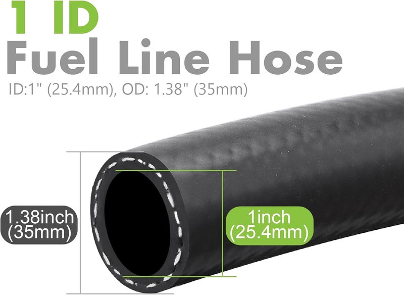 Jeemiter Fuel Transfer Hose, 1 Inch × 20 Feet with Male End Fittings for Diesel, Gasoline, Kerosene, and Biodiesel - Image 3