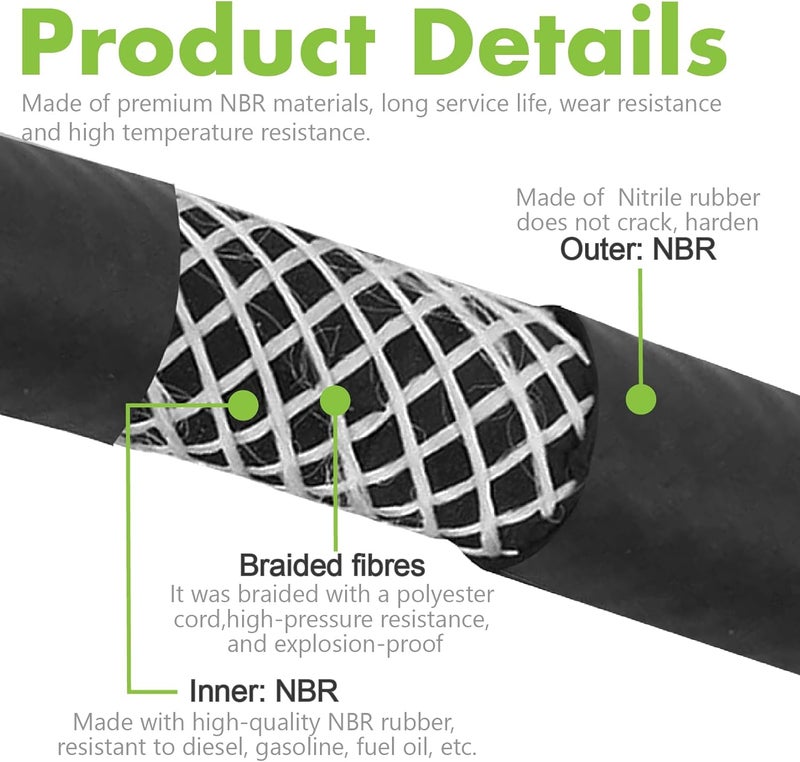 Jeemiter Fuel Transfer Hose, 1 Inch × 20 Feet with Male End Fittings for Diesel, Gasoline, Kerosene, and Biodiesel - Image 5