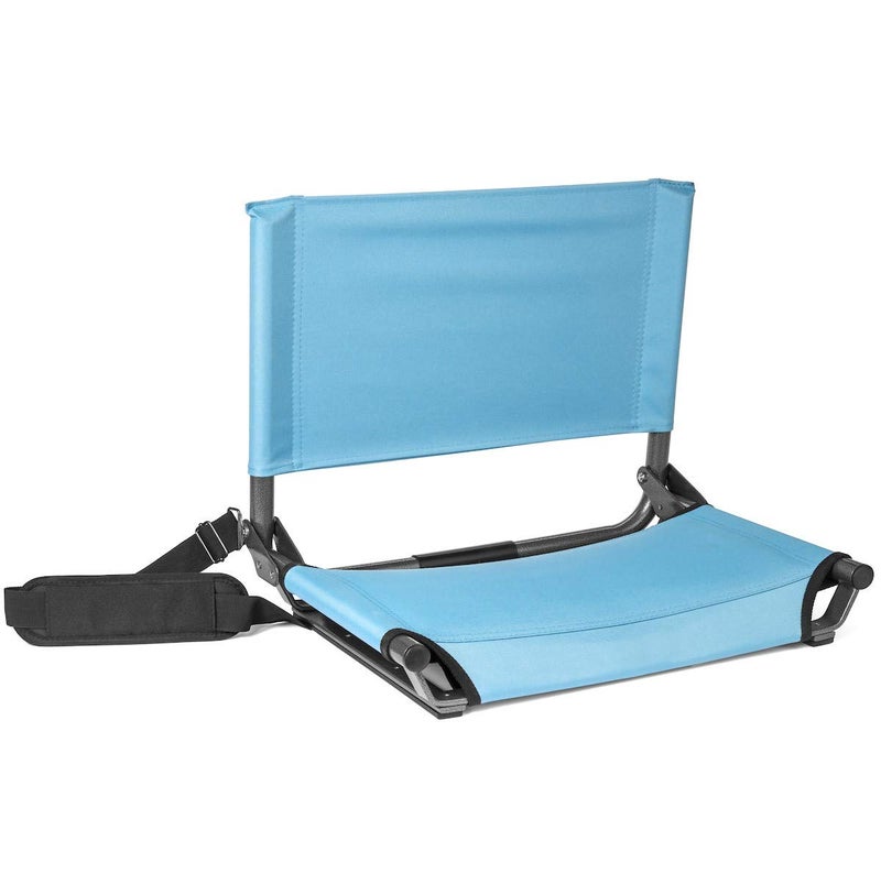 Cascade Mountain Tech Lightweight Folding Portable Stadium Seats with Shoulder Strap Light Blue Regular 17