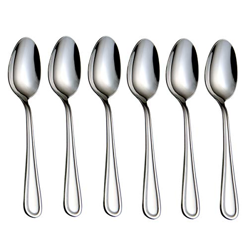 HISSF Teaspoons Stainless Steel 18/0 Tea Spoons 6 Pcs, 6.29 Inches For Home, Kitchen Restaurant, Slilver - Image 1