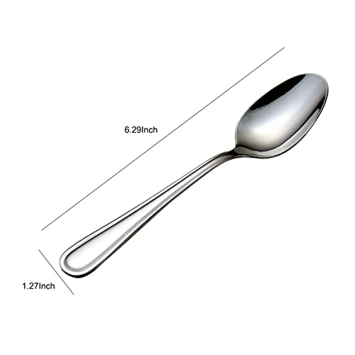 HISSF Teaspoons Stainless Steel 18/0 Tea Spoons 6 Pcs, 6.29 Inches For Home, Kitchen Restaurant, Slilver - Image 5