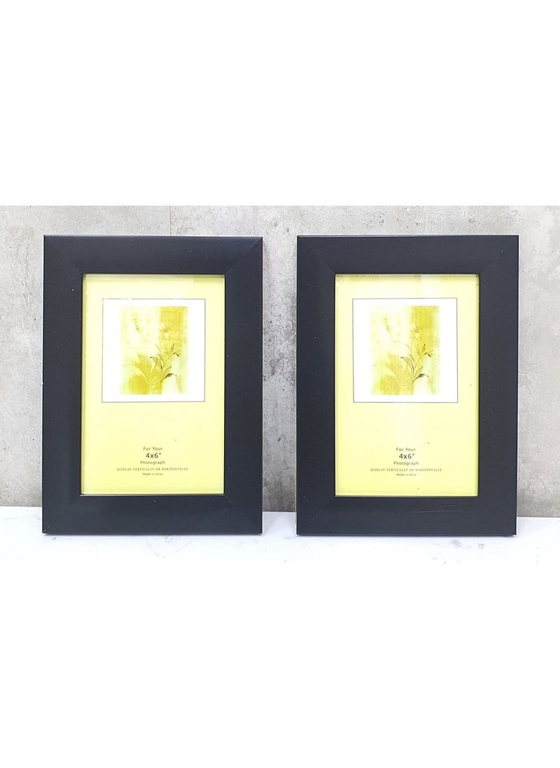 Decorhills Decorhills  Picture Frames Diploma Holder Wall Tabletop Display 4x6 cm, Pack of 2, Black  - Image 1