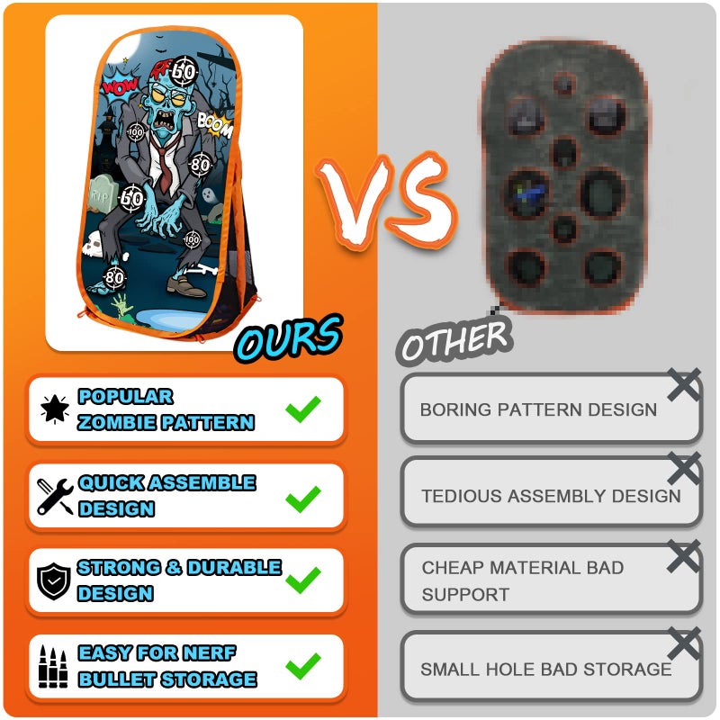 Quanquer Shooting Games Targets Compatible with Toy Foam Blaster Balls Popper Ideal Festival Birthday Toys for Boys Indoor Outdoor Backyard Kids Shooting Practice - Image 5