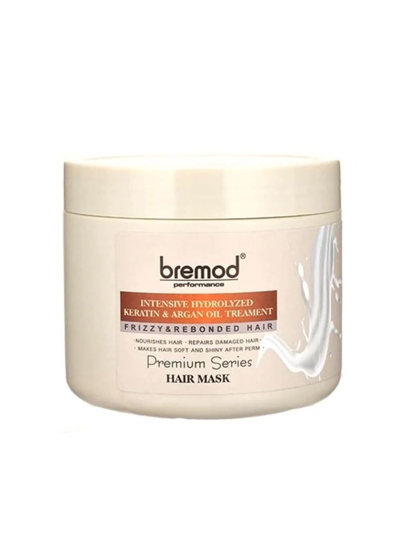 BREMOD Intensive Hydrolyzed Keratin & Argan Oil Treatment Hair Mask 500ml - Image 1
