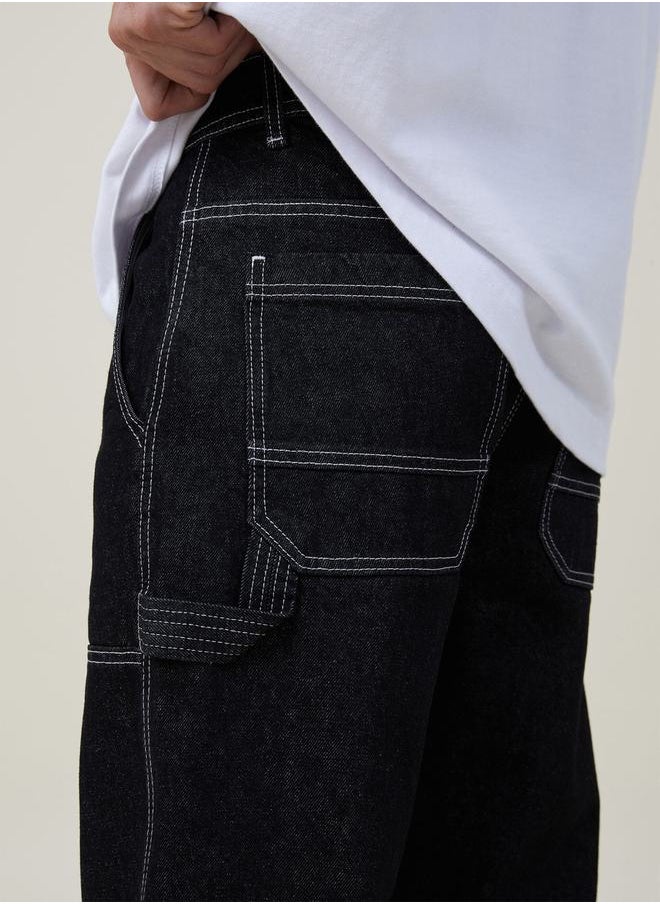 Kotty Straight Fit Low Rise Cut & Sew Panel Jeans by Styli  - Image 3