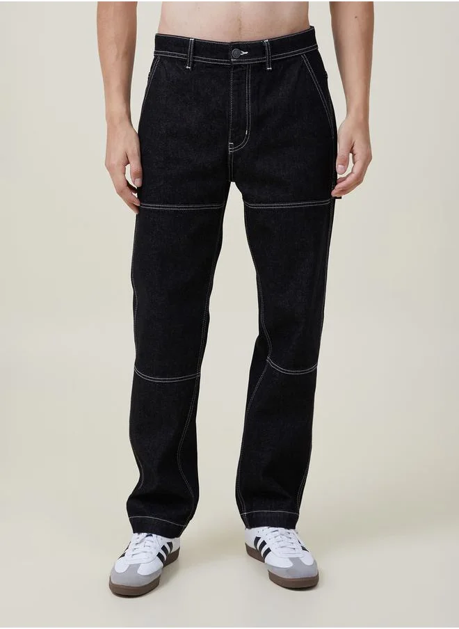 Kotty Straight Fit Low Rise Cut & Sew Panel Jeans