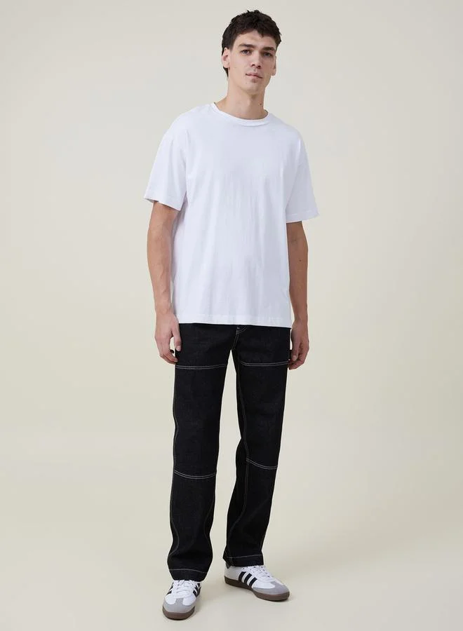 Kotty Straight Fit Low Rise Cut & Sew Panel Jeans by Styli