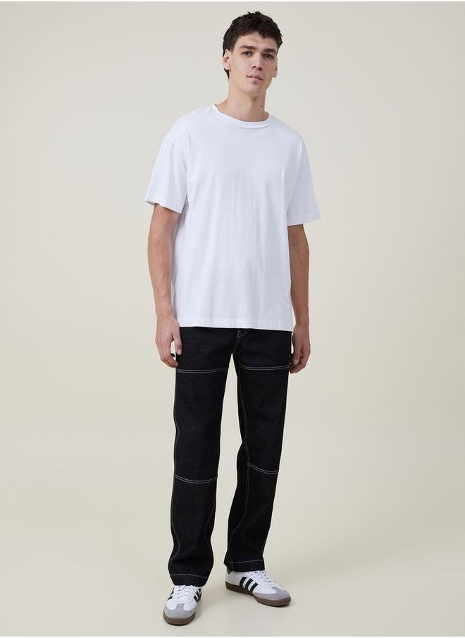 Kotty Straight Fit Low Rise Cut & Sew Panel Jeans by Styli  - Image 4