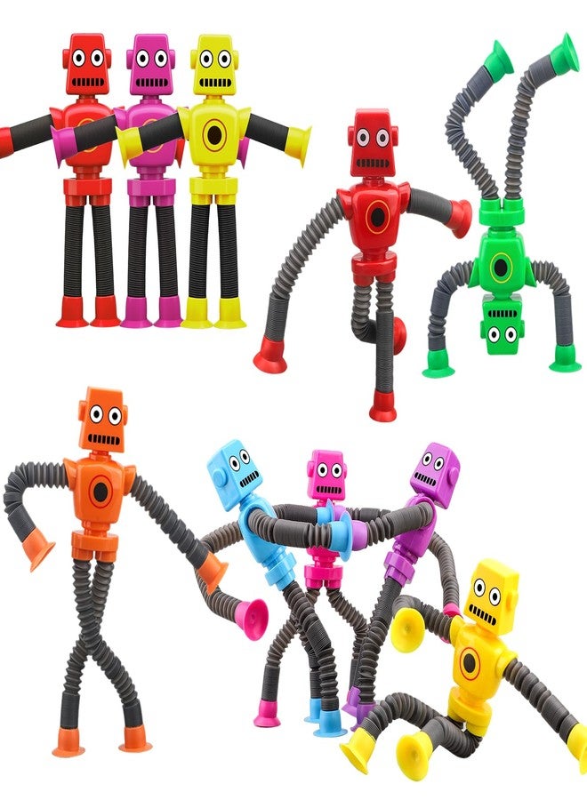 Dilabnba ​​Dilabnba 10 PCS Transformable Fidget Spinner Robots - Suction Cup Pop Tube Sensory Toys, DIY Chain Gyros for Easter Basket, Christmas Stocking Stuffers & Kids Gift Exchange (Ages 3-10) - Image 1