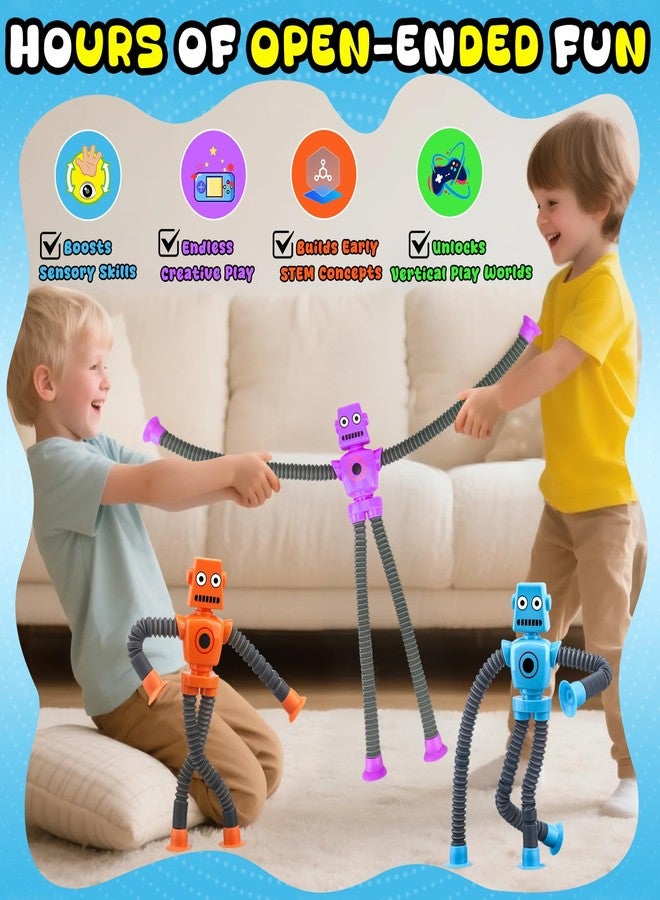Dilabnba ​​Dilabnba 10 PCS Transformable Fidget Spinner Robots - Suction Cup Pop Tube Sensory Toys, DIY Chain Gyros for Easter Basket, Christmas Stocking Stuffers & Kids Gift Exchange (Ages 3-10) - Image 5